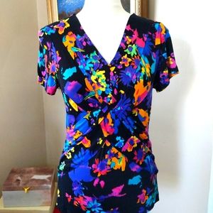 SALE!!! Cable & Gauge  Bold Floral Blouse